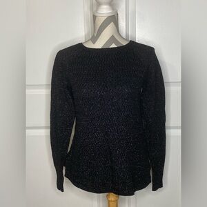 Loft XS Black Sparkly Holiday Sweater
